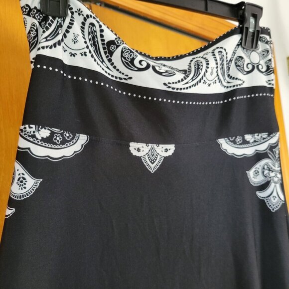 Venus Maxi Skirt B/W Paisley Small Fold over Waist BOHO Chic Y2K Fairy Festival - Picture 6 of 13